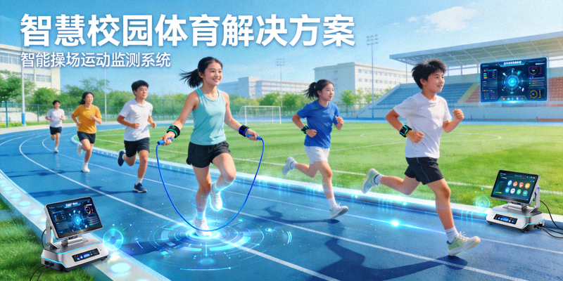 智慧校园体育解决方案 - 学生在智能操场运动